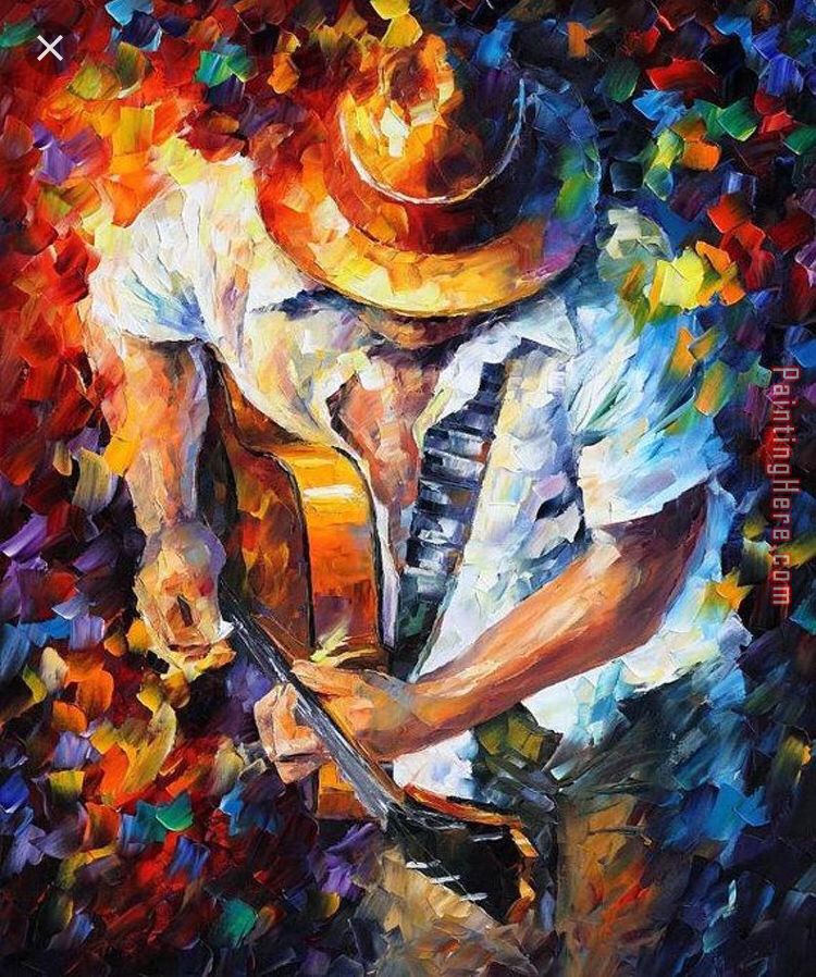 Playing The Guitar painting - Unknown Artist Playing The Guitar art painting